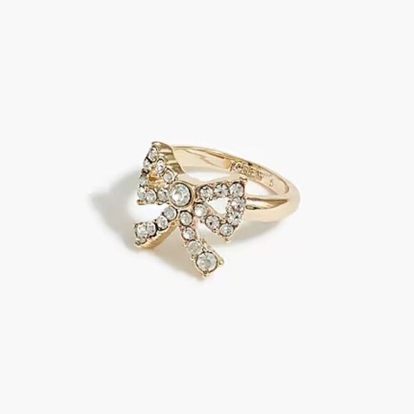J. Crew Crystal Bow Ring, Size 8 - NWT - Picture 1 of 5